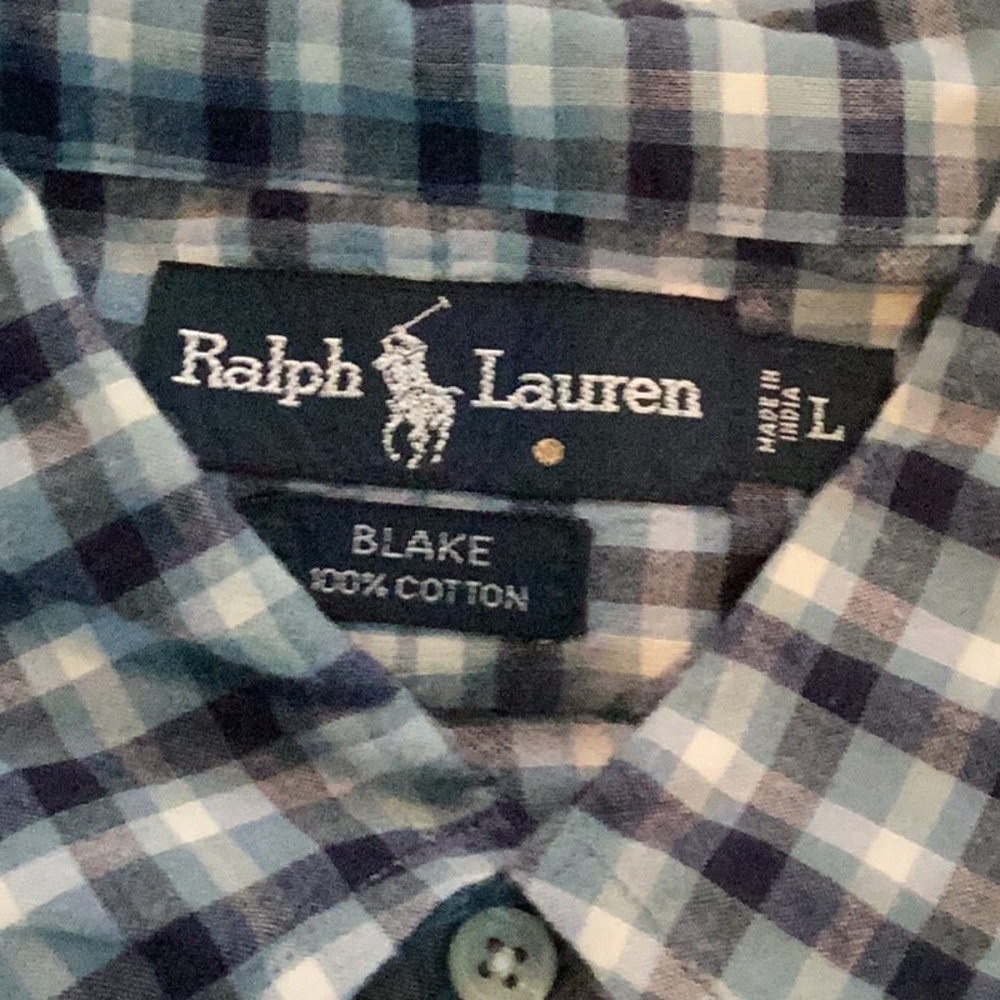 Men’s plaid, Ralph Lauren shirt size L - Picture 3 of 7